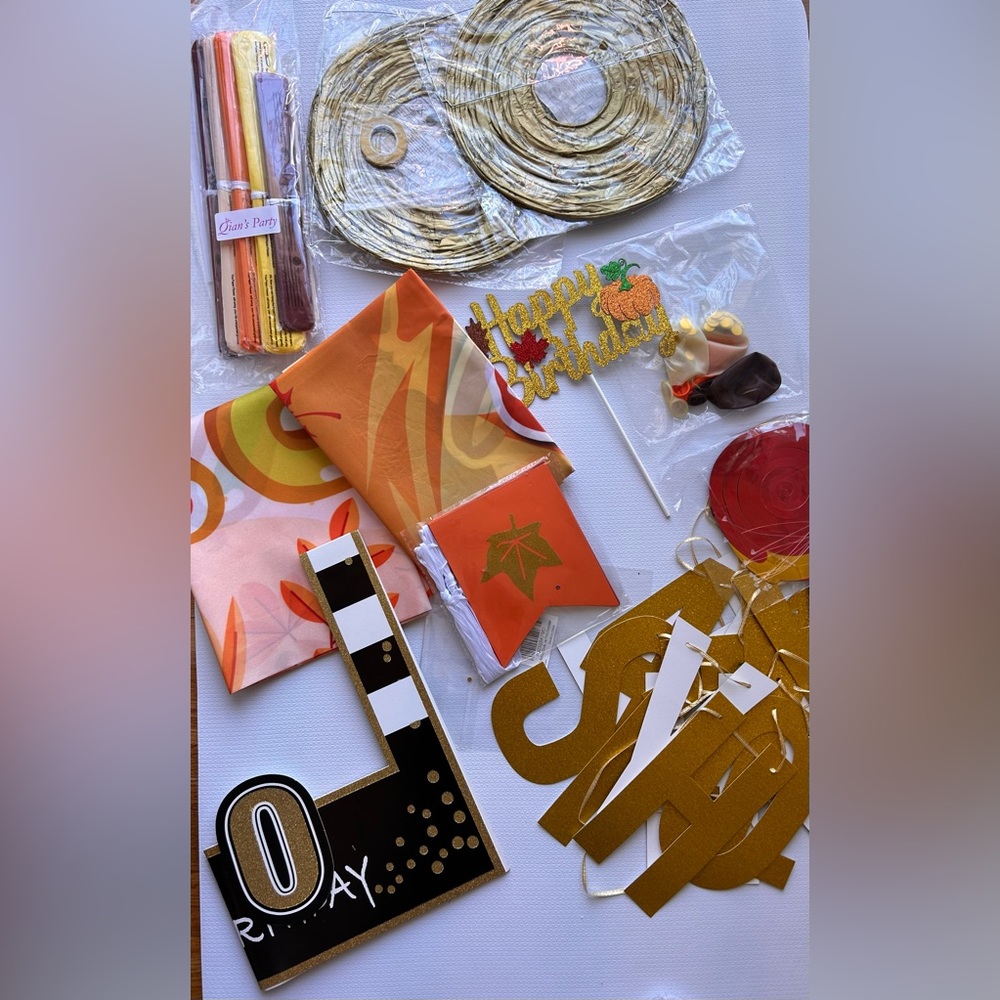 Fall birthday party supplies